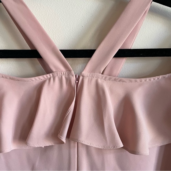 JAY GODFREY Pink Mini Dress Ruffle and Bow Details Off the Shoulder NWT - Picture 16 of 16